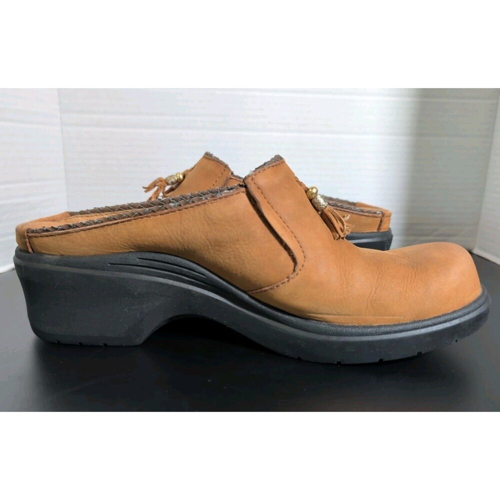 ARIAT LEATHER MULE CLOGS WOMEN'S 10 BROWN SLIP ON COMFORT WESTERN SHOES VGC - Picture 9 of 14